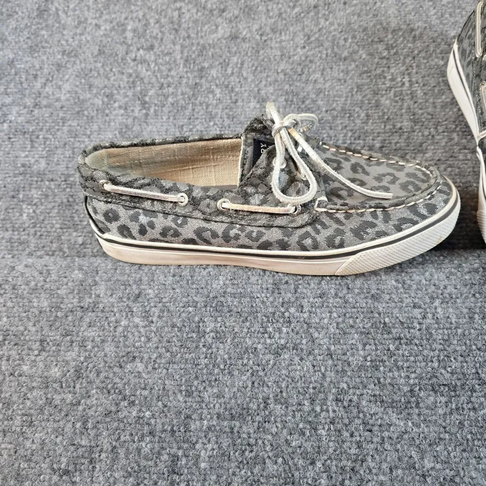 Sperry Top Sider women leopard silver‎ gray size 7
